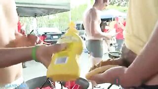 pledge sucks dick at public tailgate bbq facial2