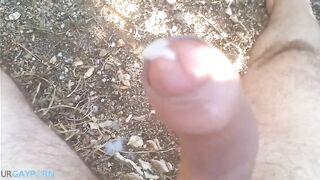 uncut cock cum no hand2
