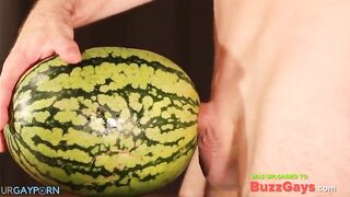water melon cum fucking a melon and cumming