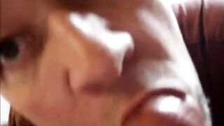 begging to swallow cum swallows huge thick load