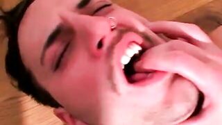 twink analrammed hard after sucking cock in classic video