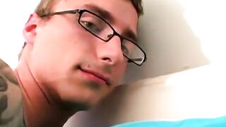 amateur tattooed twink fingers his ass and masturbates solo