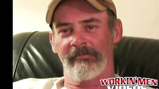 sexy jerk off session with bearded old dude showing off