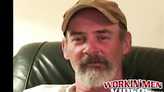 sexy jerk off session with bearded old dude showing off