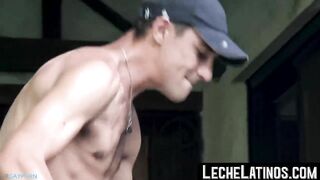 during the first intense group fuck a latino twink showed his bare back
