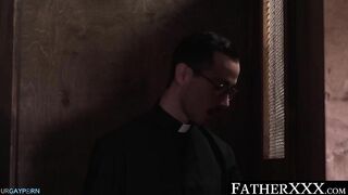 daddy allures twink into hard prohibited church barebacking