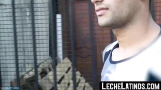 unmarried latino straight man soliciting money while baring his back