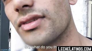 unmarried latino straight man soliciting money while baring his back