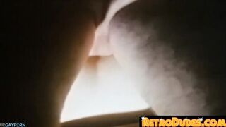 one of a kind gay person takes turn sucking enormous furry dicks
