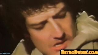 retro gay video of three hot guys mating in the bareback position