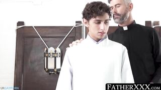 strict daddy messes around with twink prior to barebacking him