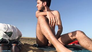 public beach jerking off and a man is watching me