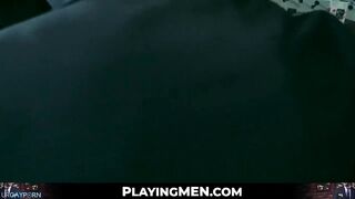 attractive men in tasteful suits spitroasting pretty base