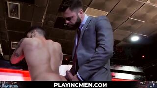 finance managers with muscles banging after work hours