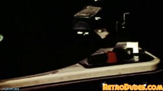 bushy gay person strokes his fat dick and cums on his chest