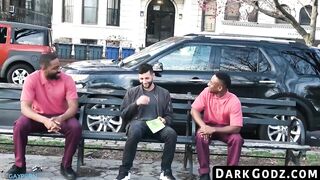 raw and deep muscular ebony hunk ravages white man balls