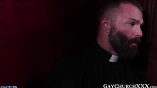 churchmate pranks on their horny priest to get a blowjob