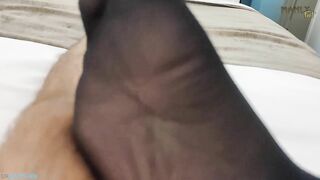 step homosexual daddy dark hued sheer socks white wood come worship my feet witness me brink my rock hard white meatpipe spunk together