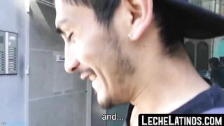 latino with bare back engages in wild pickup sex and receives a facial