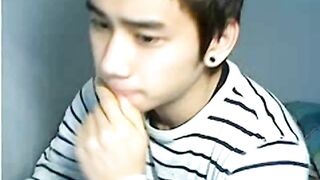 Cute asian boy masturbating