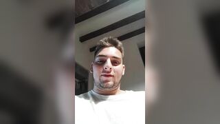 Str8 22y Hefty Italian Showing Off Fat Uncut Cock