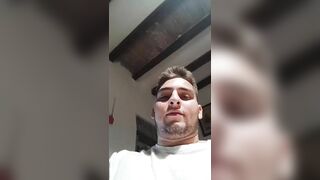 Str8 22y Hefty Italian Showing Off Fat Uncut Cock