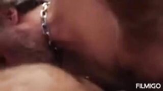 Swallowing Italian Bear's cum
