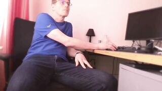 Horny cam session at the office