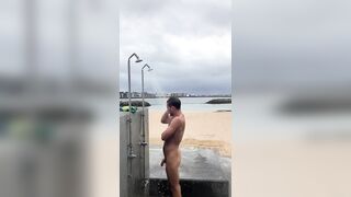 Men having a good time at the beach and in the woods (vertical) - Exhibition Series