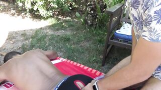 Esteban DIAZ fucked by Fred in exhib garden Jess Royan TheFr