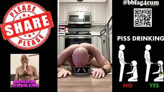Exposure whore Christopher Allen Foster drinks piss from doggy bowl