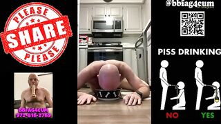 Exposure whore Christopher Allen Foster drinks piss from doggy bowl
