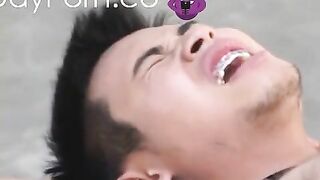 slim asian sucked and jizzed before anal sex from behind asia boy gay video