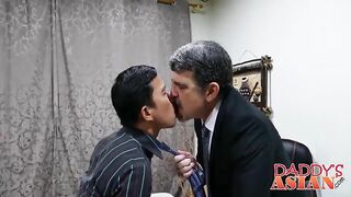 asian twink alex and daddy having a anal sex in a office2 2