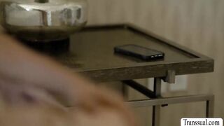 horny ts awakes ebony gf and fucks her bisexual 2