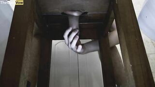 close up milking my big cock under the chair thick cumshot 4k 60fps thecumvow