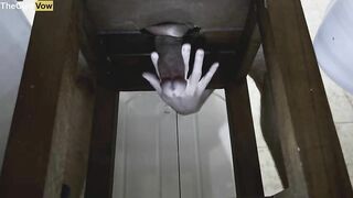 close up milking my big cock under the chair thick cumshot 4k 60fps thecumvow