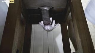 close up milking my big cock under the chair thick cumshot 4k 60fps thecumvow