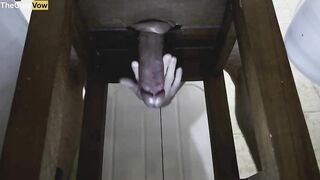 close up milking my big cock under the chair thick cumshot 4k 60fps thecumvow