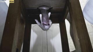 close up milking my big cock under the chair thick cumshot 4k 60fps thecumvow