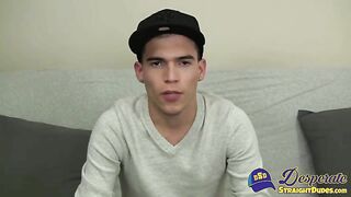 young latino homosexual strokes oiled up big dick solo 2