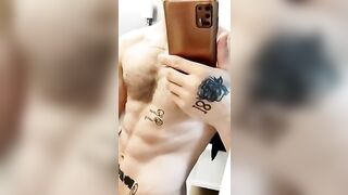 big dick daddy stroking uncut cock in mirror kylebern gay video