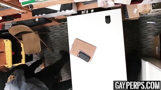 young tattooed shoplifter barebacked hard by an ebony guard 2