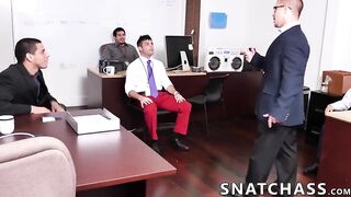 three office studs are having a post work ass pounding party 2