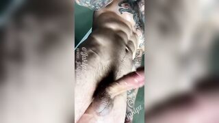 Jerking my big cock close up 