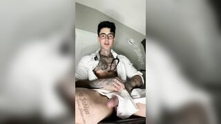 jerking my big cock and spraying