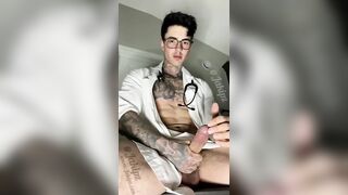 jerking my big cock and spraying