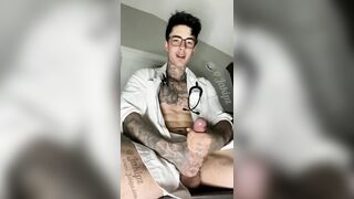 jerking my big cock and spraying