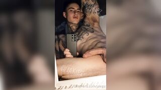 Slow late night jerk off and cumming over myself 