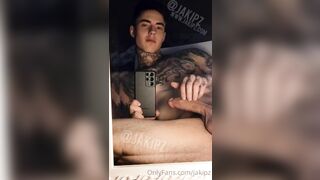 Slow late night jerk off and cumming over myself 